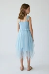 robe cérémonie fille, robe bleu ciel fille, robe tulle fille, robe Suzi, robe communion fille, robe fillette élégante, zoya fashion
