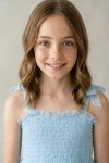 robe cérémonie fille, robe bleu ciel fille, robe tulle fille, robe Suzi, robe communion fille, robe fillette élégante, zoya fashion