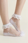 chaussettes blanches fille, chaussettes dentelle fille, chaussettes cérémonie, chaussettes communion fille, chaussettes à volant, accessoire fille, zoya fashion