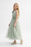 robe longue fille, robe vert sauge fille, robe demoiselle d'honneur, robe Bella, robe maxi fille, robe cérémonie fille, zoya fashion