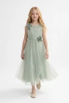 robe longue fille, robe vert sauge fille, robe demoiselle d'honneur, robe Bella, robe maxi fille, robe cérémonie fille, zoya fashion