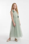 robe longue fille, robe vert sauge fille, robe demoiselle d'honneur, robe Bella, robe maxi fille, robe cérémonie fille, zoya fashion