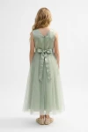 robe longue fille, robe vert sauge fille, robe demoiselle d'honneur, robe Bella, robe maxi fille, robe cérémonie fille, zoya fashion