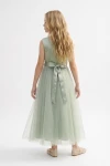 robe longue fille, robe vert sauge fille, robe demoiselle d'honneur, robe Bella, robe maxi fille, robe cérémonie fille, zoya fashion