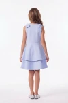 Robe Harper bleu ciel vue de dos – nœuds sur les épaules