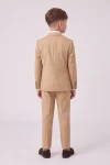 Costume garçon Liam beige vue de dos – veste et pantalon
