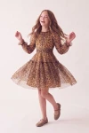 Robe Holly léopard – jupe en tulle qui tourne, silhouette de face