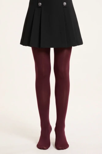 Collants opaques bordeaux 40 deniers pour fille – hiver et jours de fête