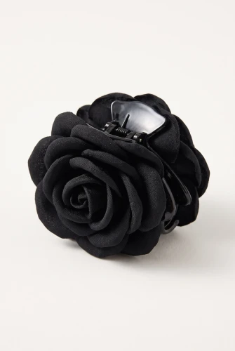 Pince crabe à fleur noire pour fille – fêtes et cérémonies