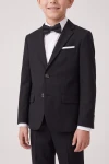 Costume garçon Sam noir – gros plan des revers, des boutons et des poches de la veste